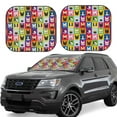 thumbnail image 2 of Uemuo Colorful Bulldog Printed 2 PCS Car Windshield Sun Shade, Auto Sun Heat and UV Rays Blocker, Foldable Automotive Front Window Sunshade Protector, 2 of 7