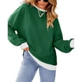 thumbnail image 2 of Fantaslook Color Block Sweatshirts for Women Crewneck Long Sleeve Oversized Pullover Tops Casual Fall Outfits, 2 of 8
