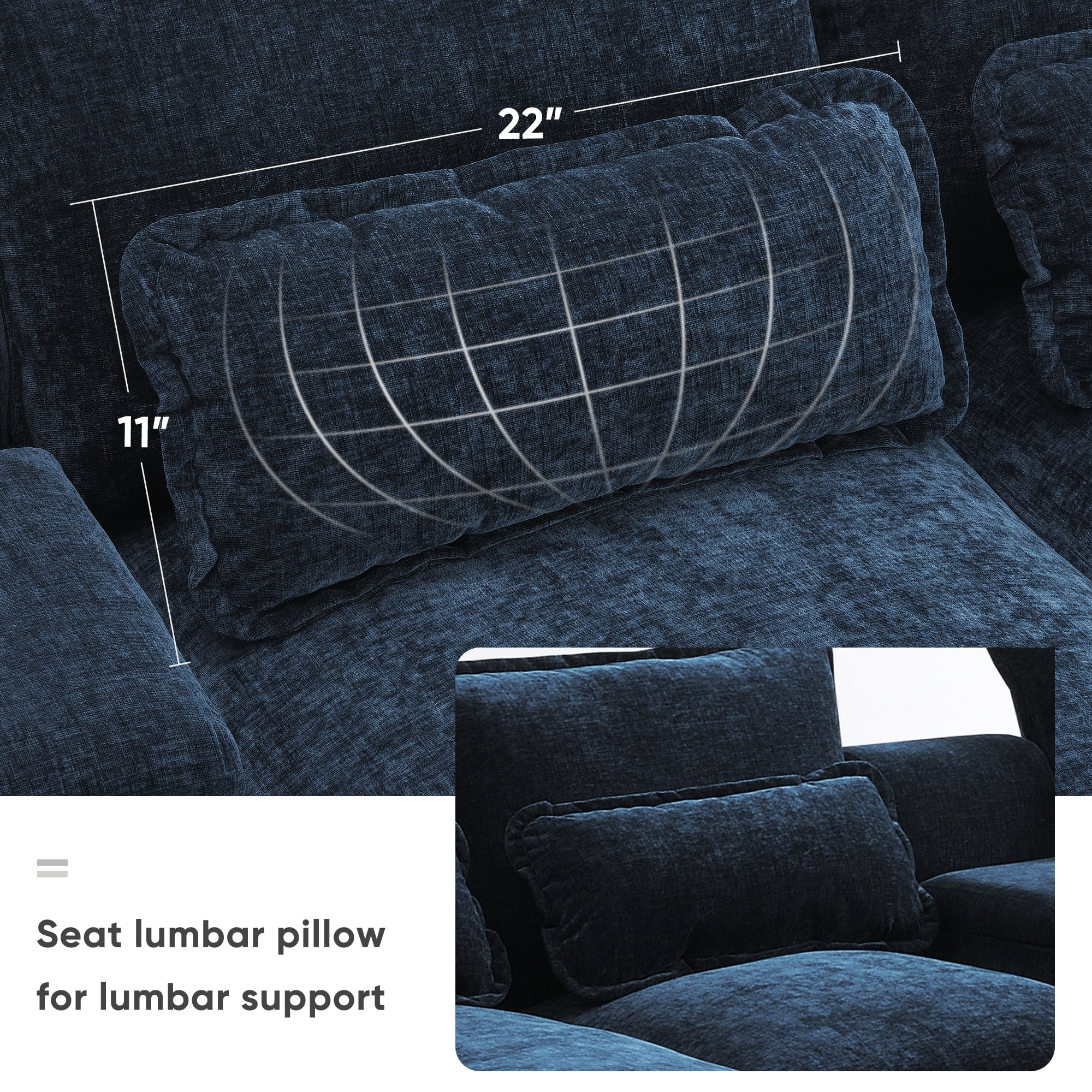 Harper & Bright Designs Sectional Sofa with Console and Cup Holders, Modern U Shaped Sofa Couch Sets with 2 Chaise Lounge, 4-seat Velvet Cloud Couch with USB Ports for Apartment Office, 123" Blue