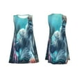 thumbnail image 7 of Naloa Cat Underwater Fantasy Print Women's Summer Spring Casual Beach Sundress,Vacation Sleeveless Tank Crewneck Loose Dresses, 7 of 7