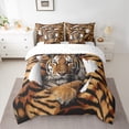 thumbnail image 2 of Homewish Wild Tiger Pattern 7-Piece Bedding Comforter Set,Jungle Wildlife King Bedding Sets,Black Brown Bed Sheets For Boys,Ultra Soft Home Decor, 2 of 8