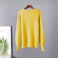 thumbnail image 5 of Busydd Women's Sweaters Fashion Solid Color Long Sleeve Crewneck Sweater Women Knit Ribbed Pullover Sweaters for Women Free Size, 5 of 6