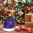thumbnail image 4 of Cauagu blue purple Snowflake for Adult Christmas Hat,1-Pack Xmas Holiday Hat Santa Hat for Women & Men Festive Headwear Accessories Fit for Christmas/New Year/Party, 4 of 6
