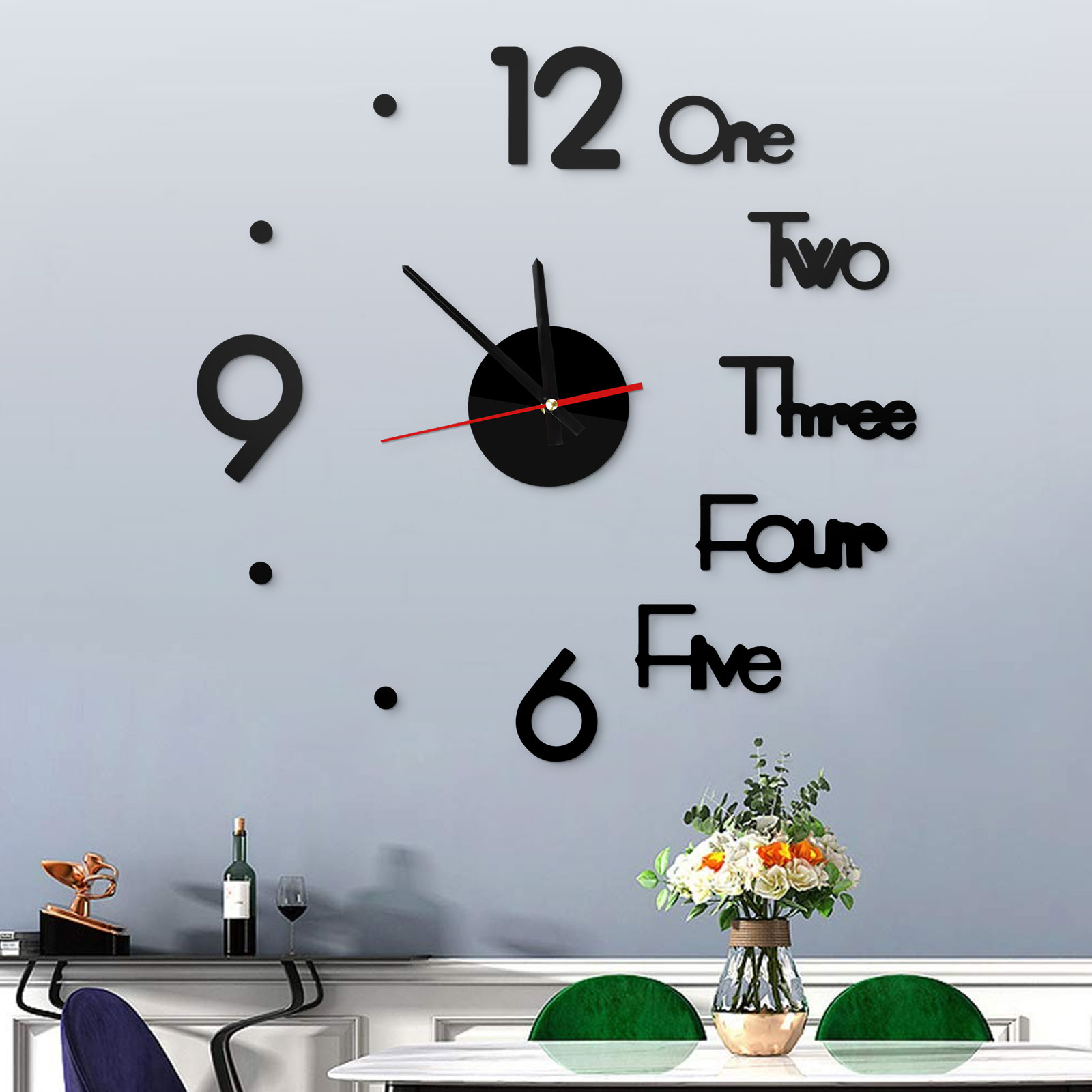 3d diy wall clock eeekit frameless mirror surface wall clock large