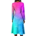 thumbnail image 3 of Dresses for Women Elastic Waist Wrap Crossover V Neck a Line Dress Long Loose Casual Floral Dresses, 3 of 4
