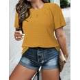 thumbnail image 2 of a.Jesdani Women Plus size top Round Neck Stretchy Textured Pleated T-Shirt for Curvy Women M-4X, 2 of 6