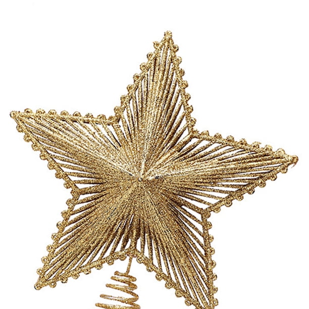 Adorno para Navidad Con Purpurina 20 Cm Navideña Cinco Puntas (dorado)