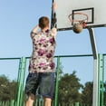 thumbnail image 5 of Naloa Rose Flowers Basketball Jersey Reversible Men's Mesh Athletic Sports Shirts Training Practice S-4XLLarge, 5 of 6