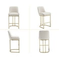 thumbnail image 6 of Dayalane Counter Height Bar Stools Set of 2, PU Upholstered Kitchen Barstools with Back and Gold Base, 26 " Modern Elegant Island Chairs for Restaurant Bar Dining Room, White, 6 of 10