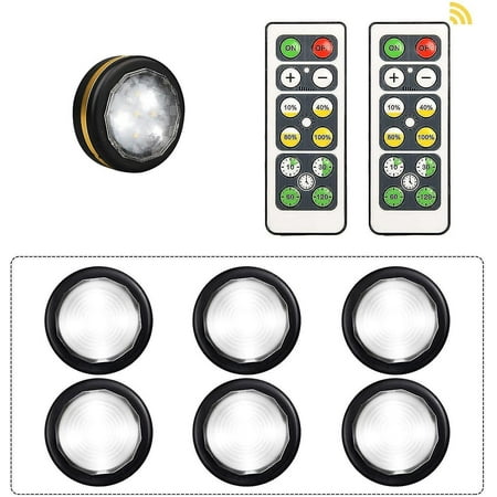 

Set Of 6 Led Cabinet Lighting Battery Cabinet Light With Remote Control Cabinet Lighting For Kitchen Living Room Bookshelf Cabinet Black