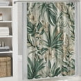 thumbnail image 6 of Orinice  Green Hibiscus Leaves Floral Shower Curtain, Vintage Palm Leaves with Flowers Bathroom Decoration Shower Curtain Sets  36x72, 6 of 7