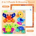 thumbnail image 3 of SaveJoy Montessori Wooden Puzzles for Toddlers 3-5 Years, 3-in-1 Animal Shape Learning Toys with Drawing Board, Preschool Educational Gift for Kids, 3 of 9