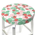thumbnail image 3 of Xecao's Strawberry Print Stool Covers offer stylish, washable protection for PU round bar stools, perfect for home or commercial use., 3 of 7