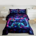 thumbnail image 2 of Castle Fairy Video Game 3 Pieces Queen Comforter Set,Game Console Ultra Soft Bedding Sets,Neon Lights Bedding Comforter Set,Microfiber Boys Bedroom Decor,Reversible, 2 of 8