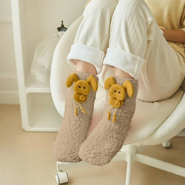 Calcetines cómodos para mujer, regalos de invierno, calcetines de forro polar gruesos, calcetines casuales regulares para mujer
