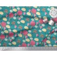 thumbnail image 3 of Soimoi Green Cotton Voile Fabric Porcupine & Mushroom Tree Printed Craft Fabric by the Yard 56 Inch Wide, 3 of 3
