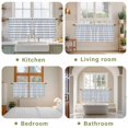 thumbnail image 6 of Navy Blue Striped Tier Curtains, Rustic Blue Stripe Modern Art Beige Light Filtering Kitchen Curtains, 2Pcs Rod Pocket Half Window Treatments Panels for Sink Cafe Cabinet Camper 27.5x24 Inches, 6 of 9