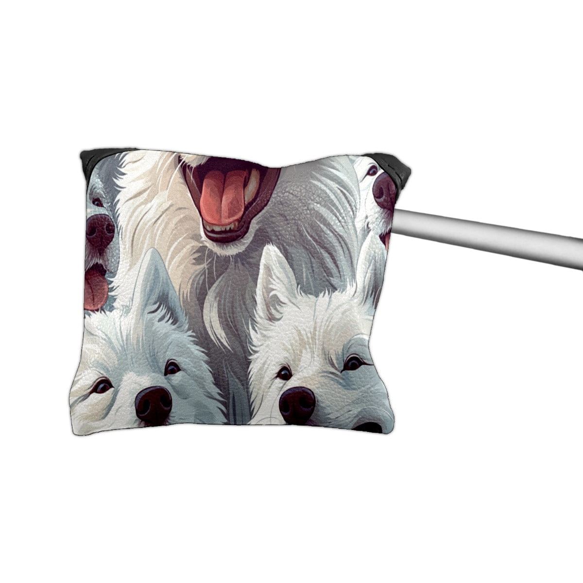 Golf Mallet Putter Cover Premium Leather Waterproof Golf Putter Head Cover with Magnetic Closure Cute Samoyed