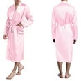 thumbnail image 1 of Amzcrzy Men's Robe Casual Solid Color Drawstring Bathrobes Fashion Soft Satin Robes Lightweight Knee Length Robes Nightgowns, 1 of 2