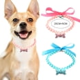 thumbnail image 2 of Collar de perlas para perros y gatos de 2 piezas con hueso de diamantes de imitación, elegante collar de boda para gatos, accesorios para niñas, gatos, cachorros y perros, 2 of 5