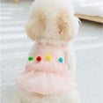 thumbnail image 2 of Small Dog Dress, Girl Puppy Bling Princess Skirt Dress with Plush Balls,Chihuahua Yorkie Clothes Outfit for Birthday Wedding Party Pink XL, 2 of 7