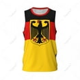 thumbnail image 4 of Camiseta deportiva de baloncesto para hombre con bandera de Alemania, camiseta sin mangas multifunción para correr y fitness, nombre personalizado exclusivo y número, 4 of 5