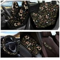 thumbnail image 2 of KUIFORTI 8 Pcs Boho Dahlia Floral Flowers Car Seat Covers Full Set for Women Front Rear Seat Covers Car Steering Wheel Accessories with Car Armrest Cover＆Seat Belt Pads Universal Fit SUV,Truck,Sedan, 2 of 5