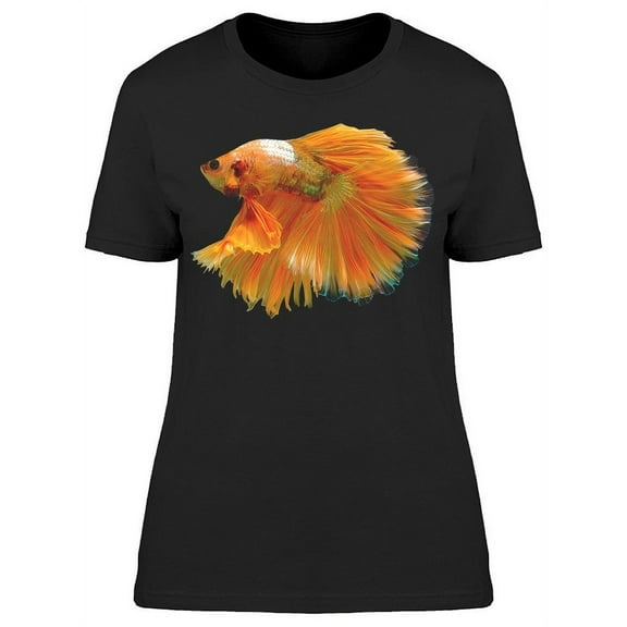 Flower Like Tail Betta Yellow T-Shirt Women -Image by Shutterstock, Female Medium
