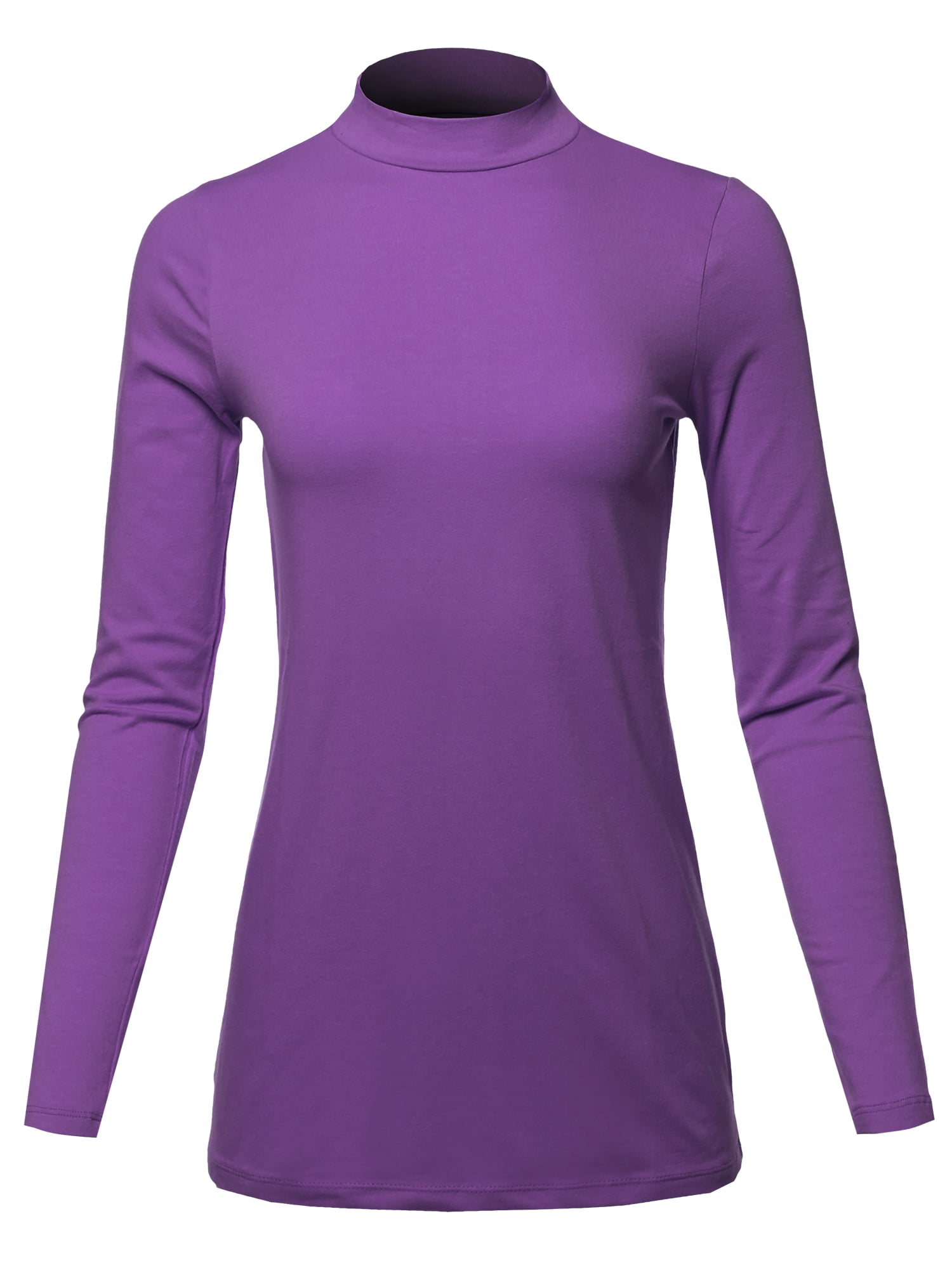 Download A2Y - A2Y Women's Basic Solid Soft Cotton Long Sleeve Mock ...