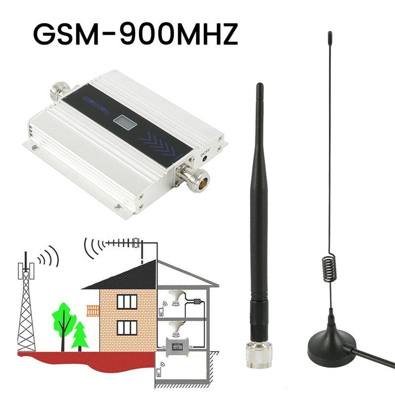 Gwendoll 2G 900MHz 900 MHz GSM Téléphone Mobile Téléphone cellulaire Signal Booster Repeater Gain 60dbi Affichage LCD pour Le Bureau de la Maison 