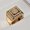 Gold, variant on Square Copper Plated Zircon Ring For Women Girls Geometric Inlaid Gem Semi Precious Stone Sizes 7 8 9 10 11 12