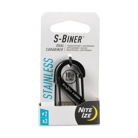 Nite Ize S-Biner Dual Carabiner #2 - 3 pack - SS/Blk/SS