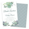 Personalized Succulents Bridal Luncheon Invitations