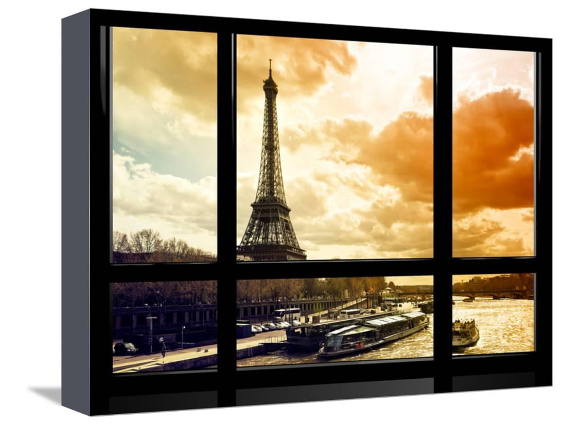 Window View Special Series Eiffel Tower And The Seine River At