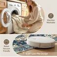 thumbnail image 5 of ODIKA 9'x12' Washable Area Rug Cream Boho Vintage Distressed Academia Border Faded Farmhouse for Great Room, Indoor Concept, Large Living Room, Low Pile, Flatwoven, 5 of 7