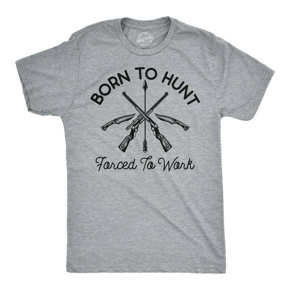 Mens Funny T Shirts Born to Hunt Forced to Work Sarcastic Hunting Graphic Novelty Tee for Men Graphic Tees
