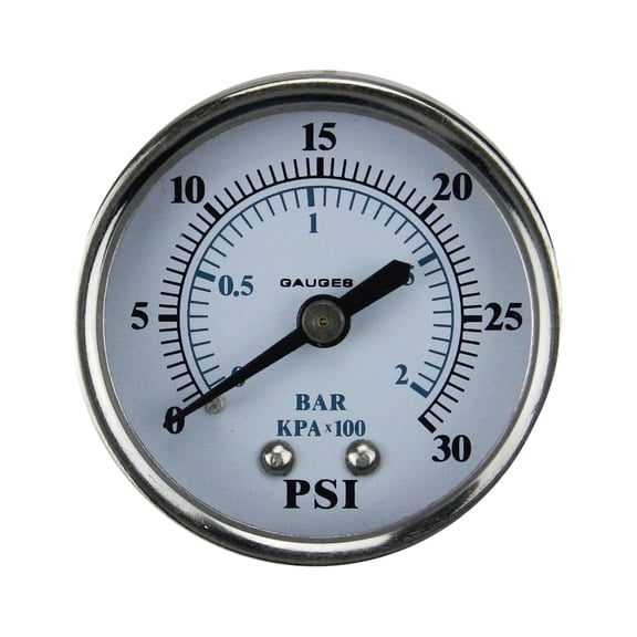 Pool Central Back Mount Stainless Steel Pressure Gauge 2" - White