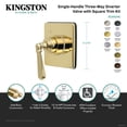 thumbnail image 4 of Kingston Brass KS3047HL Metropolitan Single-Handle Three-Way Diverter Valve with Square Trim Kit in Brushed Brass, 4 of 6
