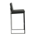 thumbnail image 3 of Cterwk 40.5" Height Set of 2 Faux Leather Seat Barstool with Black Metal Frame, Upholstered Bar Stools for Bar, Dining Room, Kitchen, Black, 3 of 5