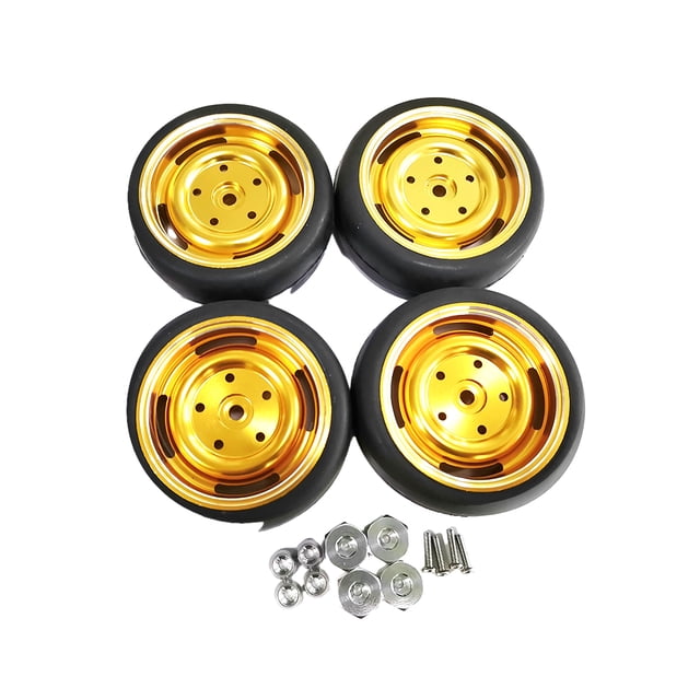 bedienty RCGOFOLLOW 4pcs Plastic Durable Wheel Rims Tyre For 1/10 Rc Wheel Rims Tyre WPL D12 RC Car Part RC Car Accessories Golden