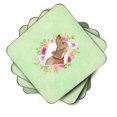 thumbnail image 2 of Carolines Treasures CK4367FC 3.5 x 3.5 in. Dachshund Green Flowers Foam Coaster - Set of 4, 2 of 4