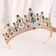 thumbnail image 2 of Nvzi Tiara de boda para novia, diadema de princesa, corona nupcial, joyería para el cabello con diamantes de imitación de cristal, decoración para cumpleaños, fiesta de disfraces (verde), 2 of 4