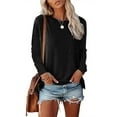 thumbnail image 2 of YouLoveIt Women's Casual Round Neck Pullover Top Long Sleeve Tops Ladies Loose Tunic T-shirts Pullover Sweatshirts with Pocket Long Sleeve Shirts, 2 of 4