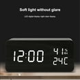 thumbnail image 3 of Naiovety Despertador LED de madera digital Relojes de escritorio Medidor de temperatura interior ajustable Sala de estar Hogar Oficina Decoración del hogar Madera Marrón, 3 of 6