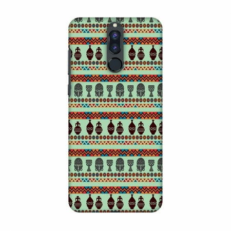 Frosted Plastic Case - Huawei Honor 9i Case - Masks and pottery- Frost blue, Hard Plastic Back Cover, Slim Profile Cute Printed Designer Snap on Case with Screen Cleaning Kit