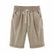 thumbnail image 4 of Pantalones cortos Cintura elástica Pantalones cortos sueltos Mujer Trajes de verano, Caqui, XL Eigraketly AP002089-13, 4 of 6