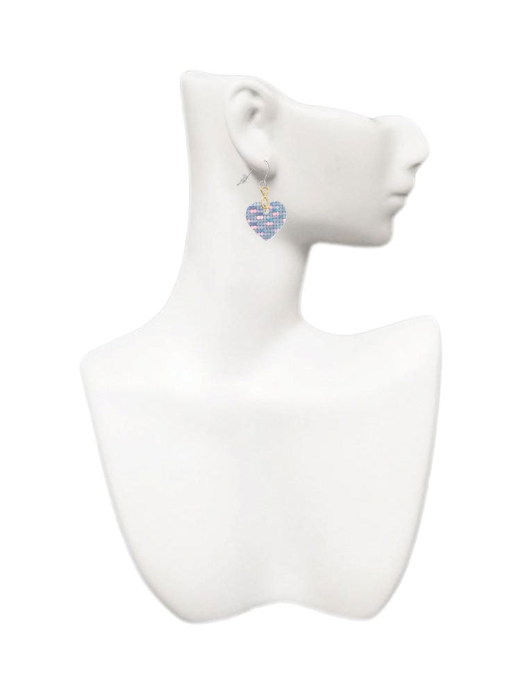 Delight Jewelry Acrylic Small Hologram Heart Gold Tone Infinity French Earrings