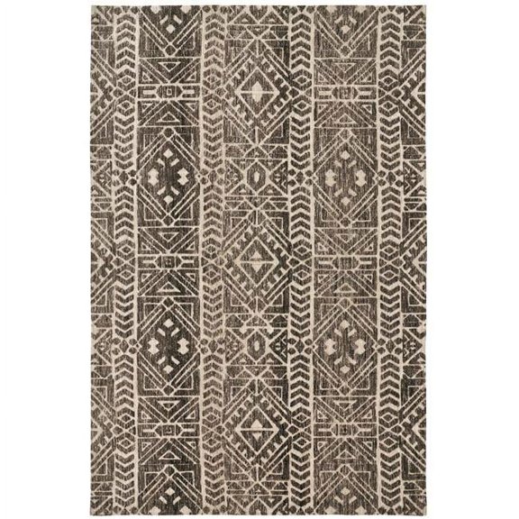 HomeRoots 515029 10 x 13 ft. Brown Taupe & Ivory Striped Stain Resistant Rectangle Area Rug