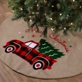 thumbnail image 3 of Burlap Christmas Truck Tree Skirt, Natural Jute Xmas Tree, 36 Inch,for Fall and Xmas Farmhouse Rustic Decorations., 3 of 5