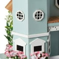 thumbnail image 7 of Home Bazaar Flower Pot Cottage Birdhouse - Light Blue, 7 of 7